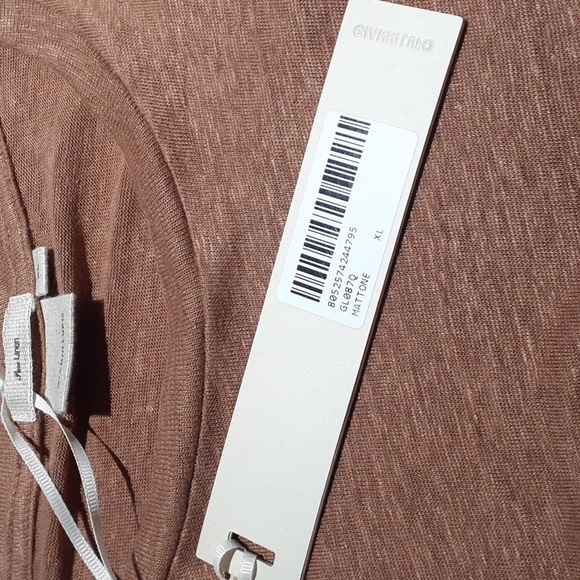 Gianni Lupo Men's Basic Linen T-Shirt GL087Q Mattone (Brick) Size XL - Picture 4 of 6